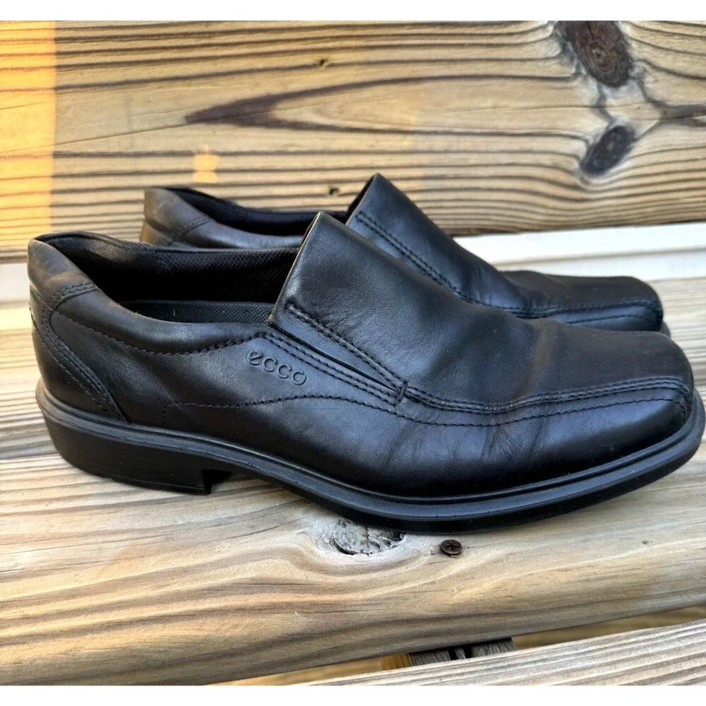 ECCO Soft Classic Loafer Shoes Men's Black Leather Slip On Comfort  EU 43 US 9.5